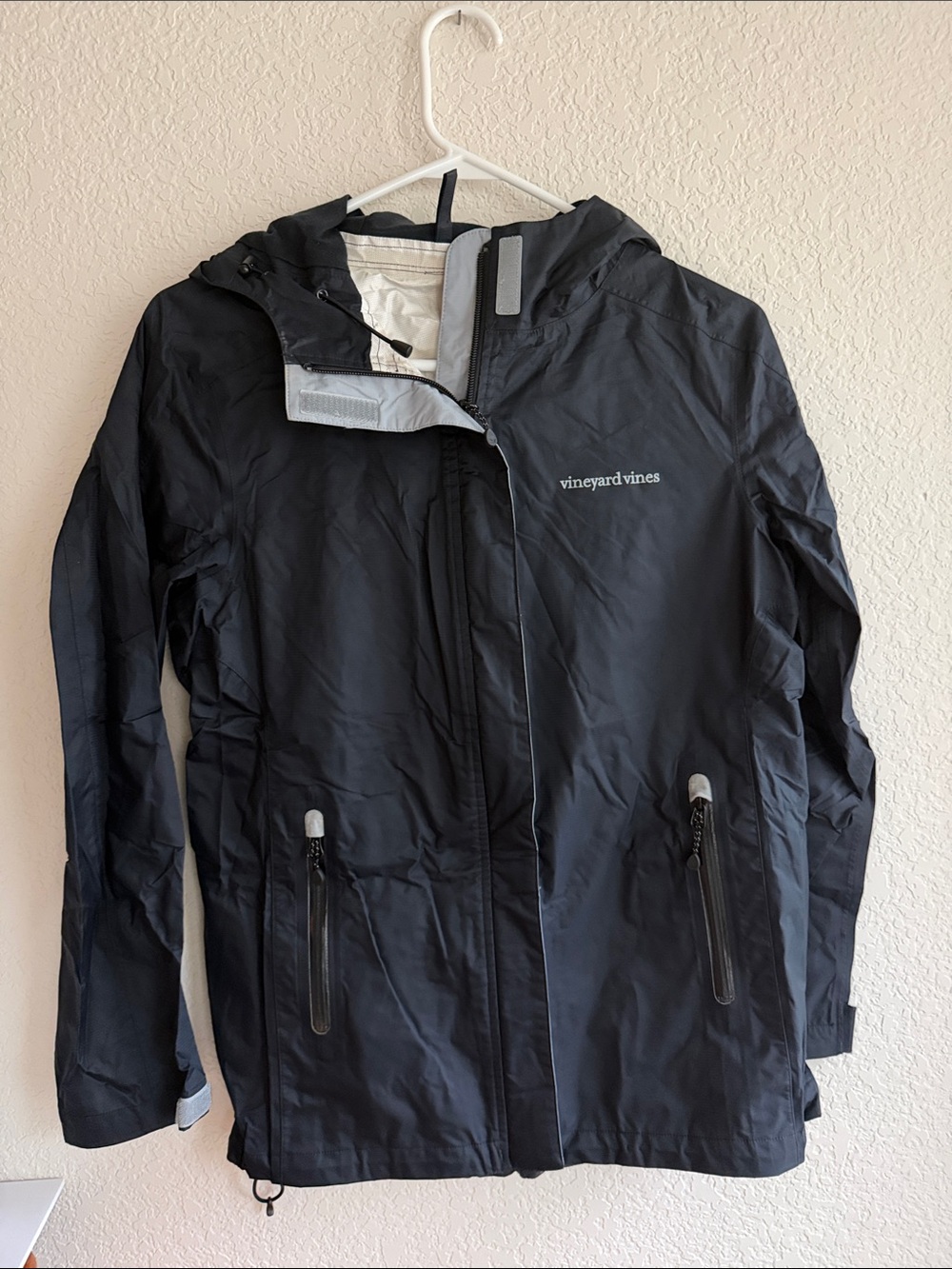 Vineyard Vines Black Waterproof Hooded Ski Jacket